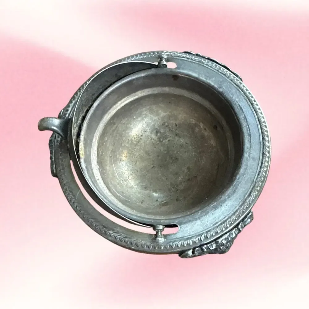 Vintage FB Rogers Silverplate Butter Dish Lion Head Paw Feet Grandmillennial